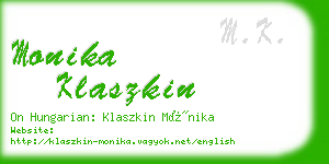 monika klaszkin business card